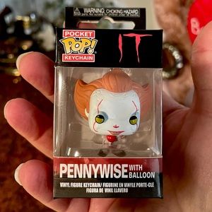 Funko pop IT movie Pennywise clown red balloon new pocket vinyl figure keychain